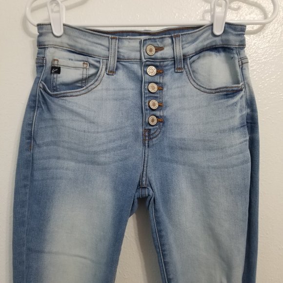 Women's Light Blue Distressed Jeans - Picture 3 of 14
